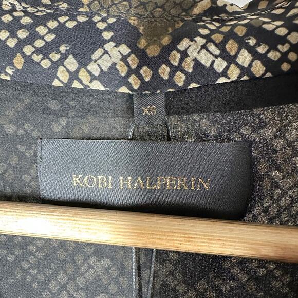 Kobi Halperin Leah Notched Lapel Jacket Snake Print Size XS - Picture 3 of 10